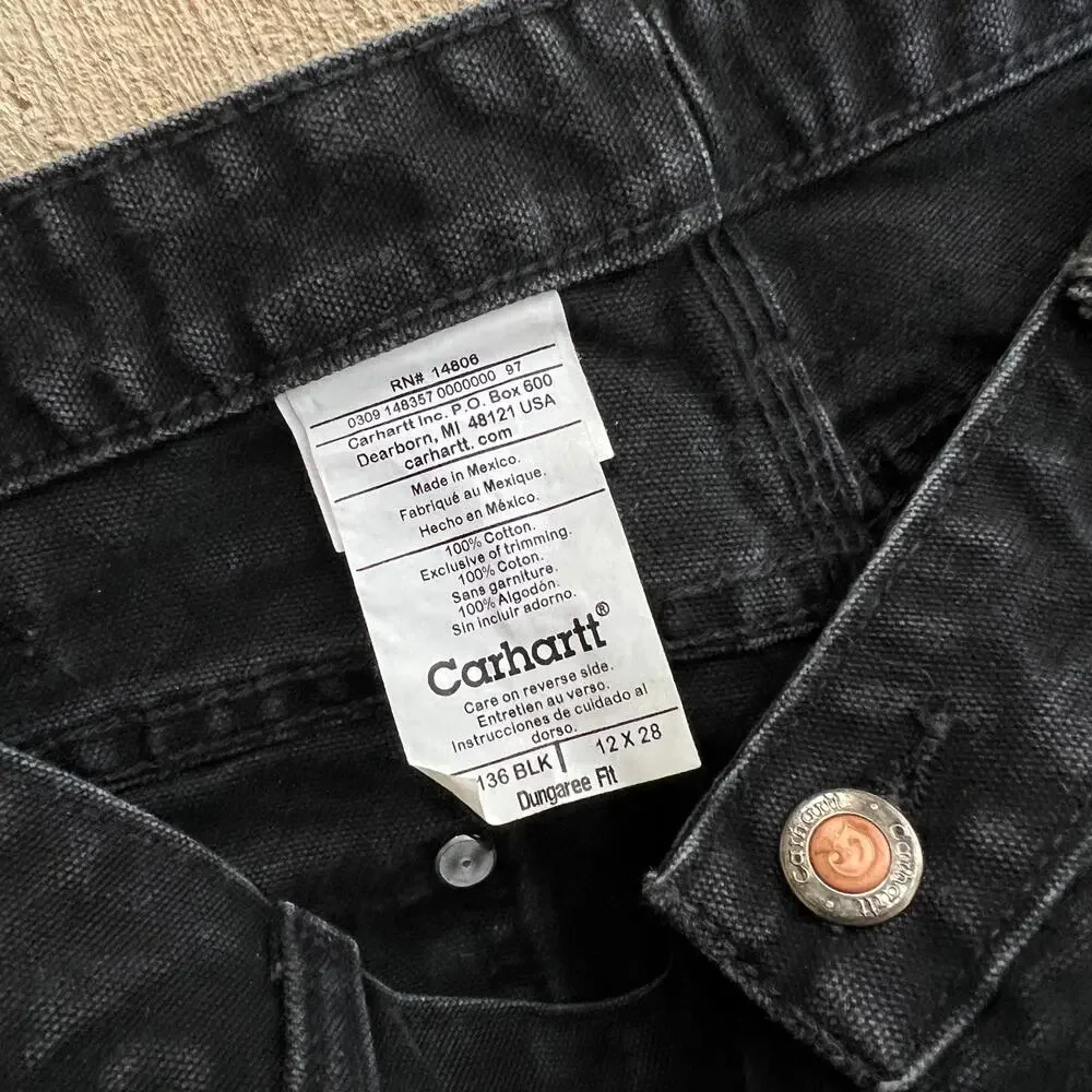 Carhartt WOMENS WB136 BLK black double knee work wear carpenter pants